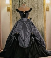 18th Century Vintage Court Style Evening Gown Victorian Gothic Off Shoulder Ball