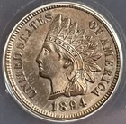 1894 Indian Head Cent ~ Absolutely Beautiful ~ Slabbed MS