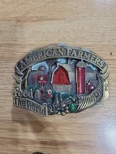 American Farmers Feed the World Vintage 1984 The Great American Belt Buckle USA