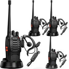 Rechargeable Long Range Two-way Radios with Earpiece 4 Pack Arcshell AR-5