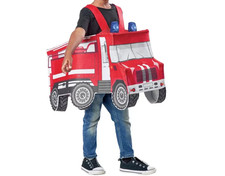 Halloween Costumes Red Fire Truck Costume Red/Black/White Toddler 3T-5T
