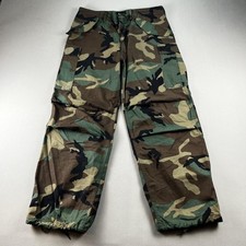 Vintage US Army Cargo Pants Medium Green Woodland Camo Cold Weather Trousers 80s