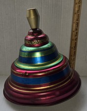 Early Large Ohio Art Musical Switzerland Spinning Top As Found