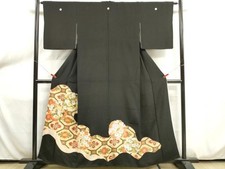 Heiwaya Kimono Luxury black tomesode piece embroidery snow ring auspicious