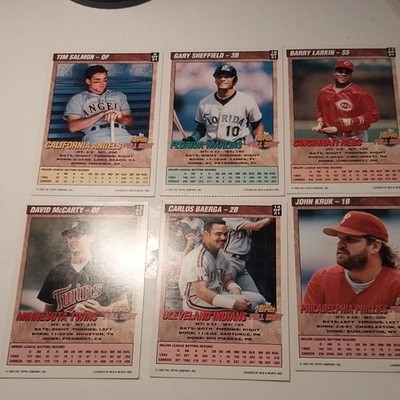 Topps Full Shot MLB Baseball Card Lot 1993 Salmon Sheffield Larkin 6 Cards