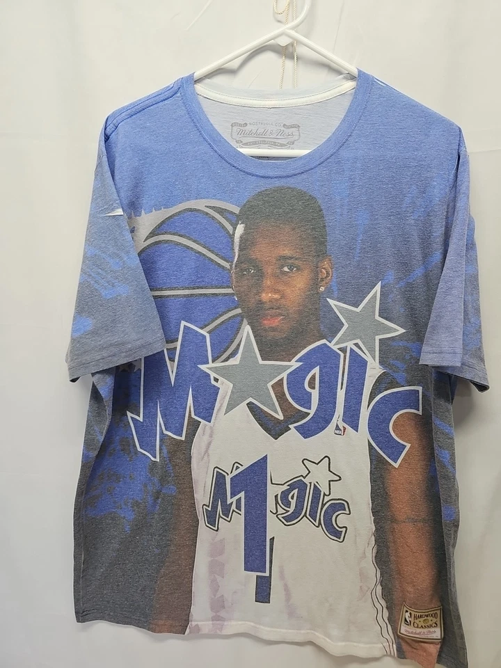 Camiseta clásica Mitchell & Ness para hombre Orlando Magic Tracy McGrady #1 madera dura XXL Foto 4 de 4