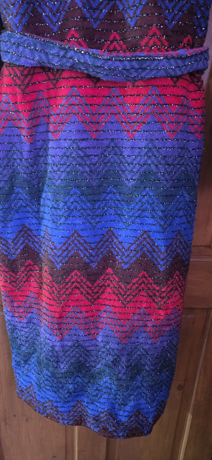 Missoni Starlight Red Blue Hooded Bathrobe Large Rrp £370 #AS900 image 10