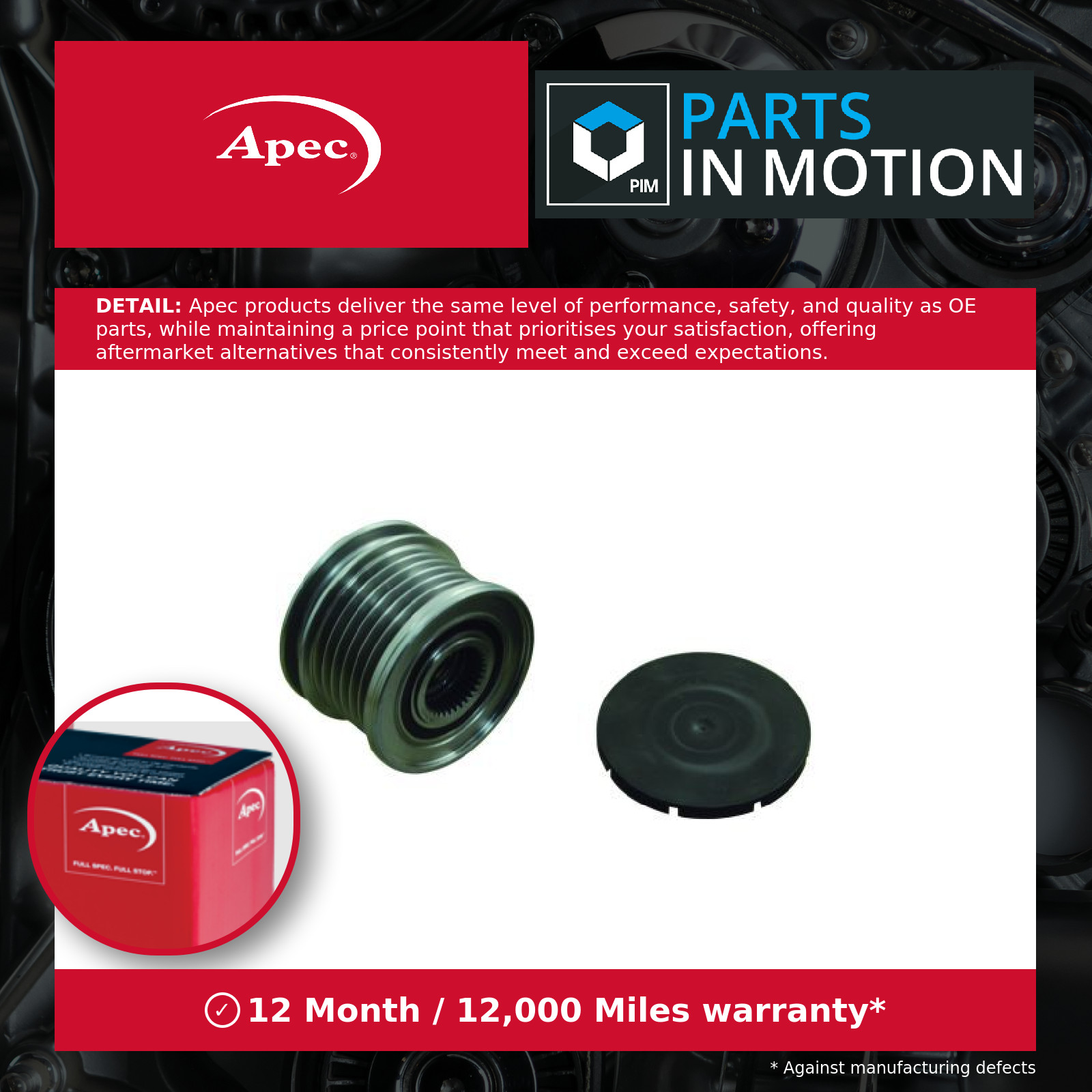 Overrunning Alternator Pulley fits PEUGEOT 5008 Mk2 1.6 2009 on Clutch Apec New - Image 31