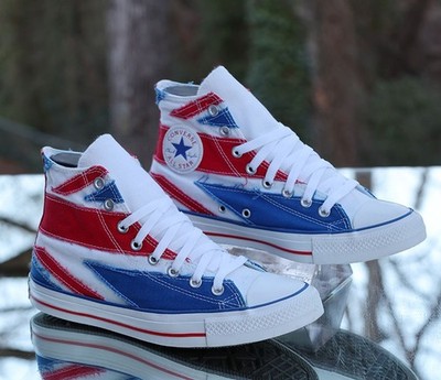 邦楽 UNITED 30th ANNIVERSARY Converse Chuck Taylor All Star Hi Union Jack Men's Size 8 Custom