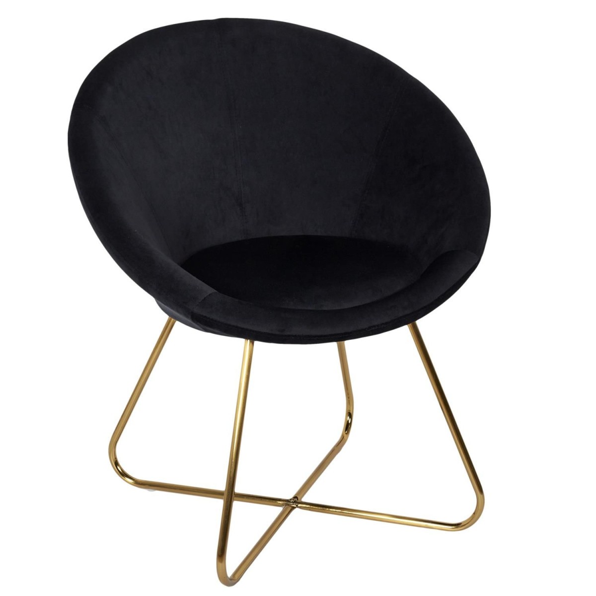 Fauteuil velours Karl noir de 83cm idéal pour un coin lecture