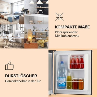 Kühlschrank Minibar Single Haushalt Hotel Getränkekühler Türfach 40L schwarz