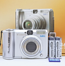 Canon PowerShot A610 5.0MP Compact Digital Camera Silver Tested Boxed Kit VGC