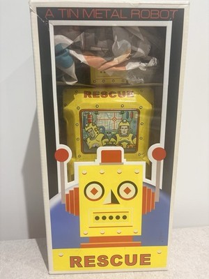 R-1 Blechroboter Retro Rettungsrobo leuchtende Augen & Ohren funktionstüchtig neu mit Box selten