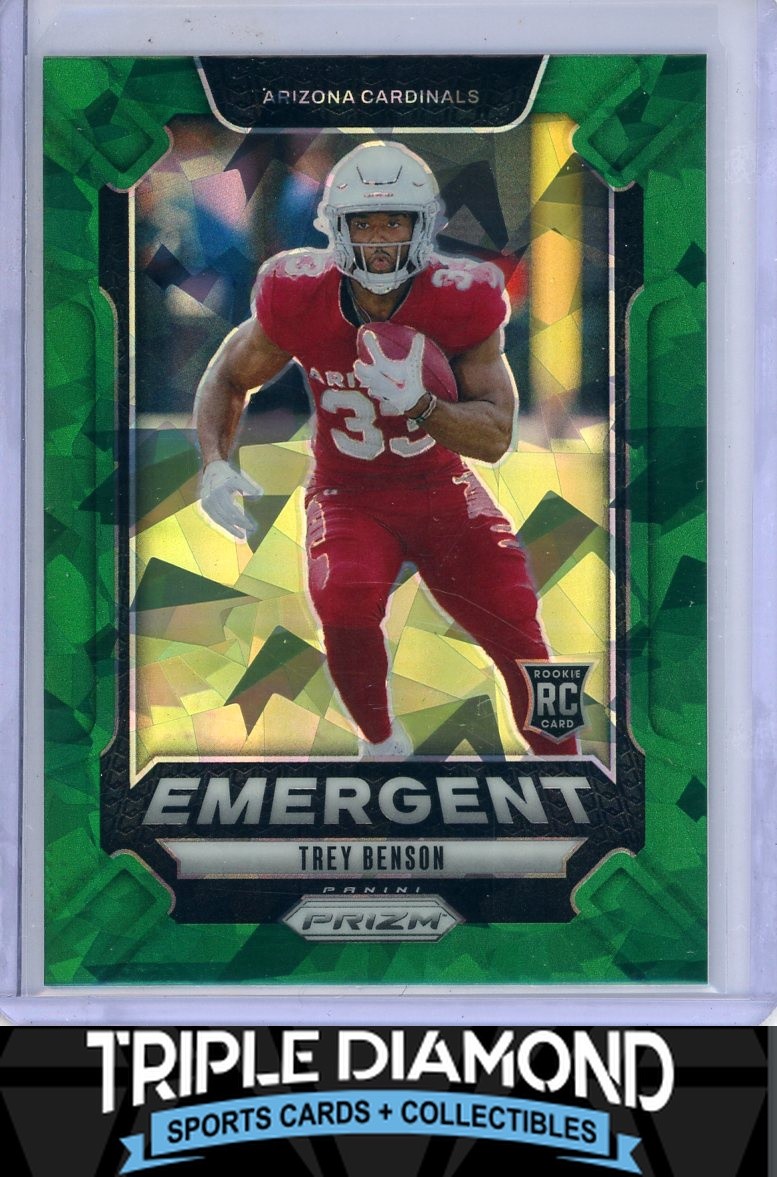2024 Panini Prizm Trey Benson Rookie RC Emergent Green Ice Prizm Cardinals O273