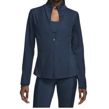 NWT NIKE One Dri-Fit Women's Training Jacket Black Large Full-Zip Thumbholes