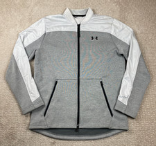 Under Armour Jacket Mens M Storm Gray Hybrid Fleece Full Zip Coldgear 1347286