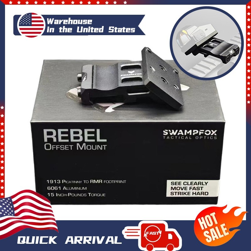 SWAMPFOX Rebel Picatinny To RMR Footprint Dot Sight 45 Degree Offset Mount Base