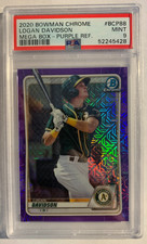 Logan Davidson 2020 Bowman  Mojo Purple Refractor RC /250 PSA 9