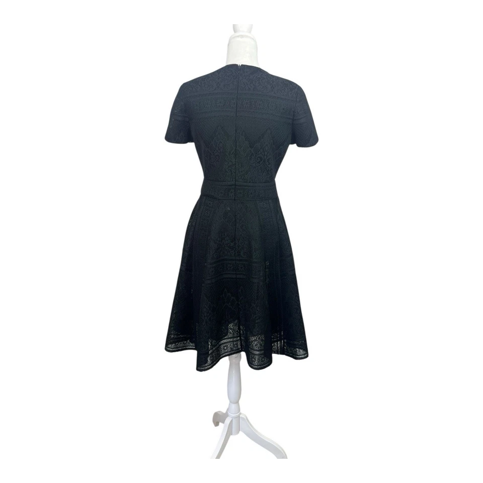 MAJE Black Lace Midi Dress Sz 2 (Aus 8/10) Whimsygoth Goth Witchy Alt Elegant - image 2 of 4