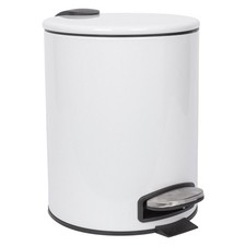 Image of 5L Round Stainless Steel Pedal Bin Kitchen Metal Bathroom Rubbish Bins 5 Litre
