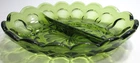 Vintage Anchor Hocking Glass Relish Tray Dish Fairfield Oval Avocado Green 7"