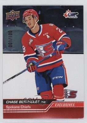 2023-24 Upper Deck CHL Exclusives 1/100 Chase Bertholet #188 0nr3