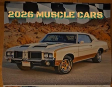 2026 MUSCLE CARS  WALL CALENDAR  FREE SHIPPING 