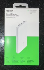 New Belkin Boostcharge 10k PowerBank White USB-A to USB-C Cable