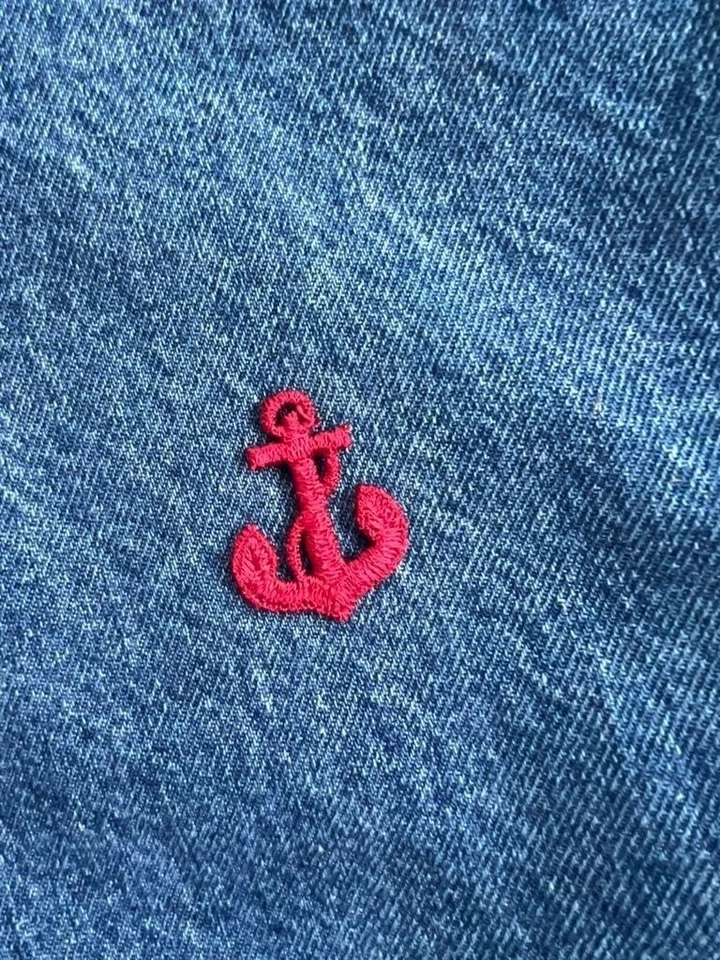 Small Red Anchor Embroidered Patch | Nautical Sew-On Iron-Free Badge - Image 2 of 3