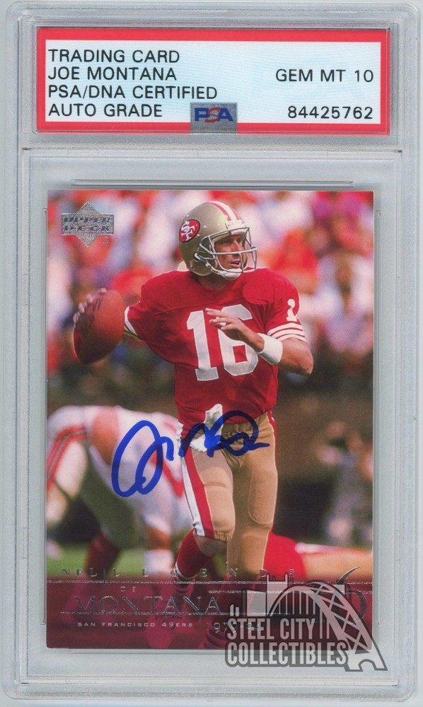 Joe Montana 2001 Upper Deck NFL Legends Autograph Card #75 PSA/DNA 10