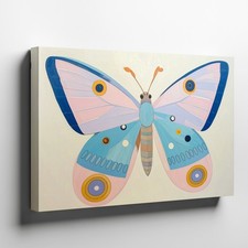 Canvas Wall Art a Soft Pastel Illustration of a Butterfly with Wings in Pale