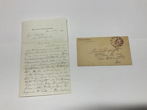 CIVIL WAR SANITARY COMMISSION LETTER & COVER MAJ DWIGHT OF 2d MINN RGT ASYLUM