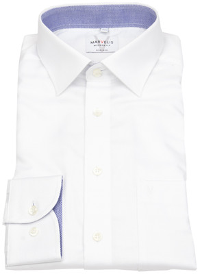 Marvelis Herren Hemd Modern Fit Patch Struktur weiß 4767 64 00