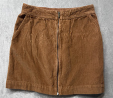 GAP Womens Corduroy Mini Skirt Short RIVERBED Full Zip Short BROWN NWOT