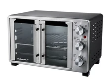 Elite Gourmet ETO2530M Double French Door Toaster Oven, 25L, Stainless Steel