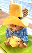 Vintage Paddington Bear Marmalade Jar Jam Honey Pot Schmid Eden Toys RARE 1978