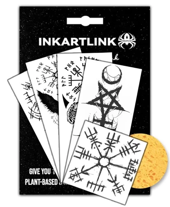 INKARTLINK Temporary Tattoos, Semi Permanent Ancient Symbol Tattoos - product detail image 1