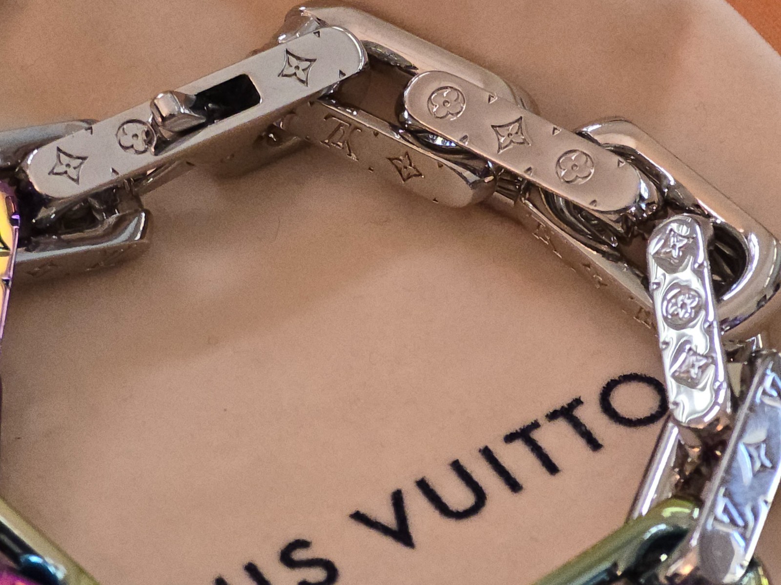 LOUIS VUITTON MONOGRAM CUBA CHAIN RAINBOW BRACELET M69467 UNISEX - SIZE M - NEW! image 5