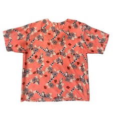 Oscar de la Renta vintsgeExpressions Coral Floral Bird Print Silk Top Women's S