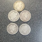 Barber Dimes Lot of 5 Silver 10C 1900 1907 1912 1914 1916 Circulated #485