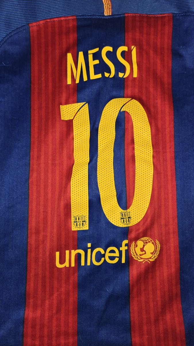 Nike FC Barcelona Lionel Messi Dri-Fit Soccer Jersey Size YOUTH 12