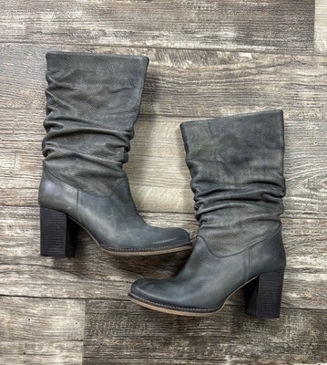 METISSE Beautiful Stylish Gray Leather Women's Boots, Size 8 MADE IN SPAIN