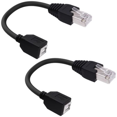USB 2.0 B to RJ45 Adapter Connector Cable USB Type B Female Jack to RJ45 Ethe...