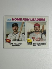 2026 Topps Heritage #2 2025 Home Run Leaders (Cal Raleigh / Kyle Schwarber)