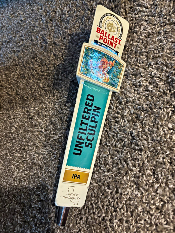 Ballast Point Unfiltered Sculpin IPA Beer Tap Handle Knob Breweriana