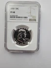 SILVER 1959 PF68 FRANKLIN HALF DOLLAR GRADED NGC 50C P MINT 90% AG COIN