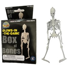 NEW 12-inch 3D Glow-in-Dark Mini SKELETON 16-Pc BOX OF BONES Anatomy Novelty Toy