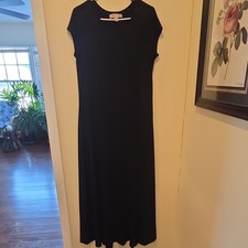MICHAEL Michael Kors Black Sleeveless Crew Neck Maxi Dress Side Slit Pullover XL