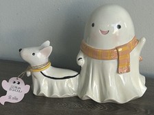 Goblin  Ghoul Ghost Walking Ghost Dog With Scarf Halloween Decor New 
