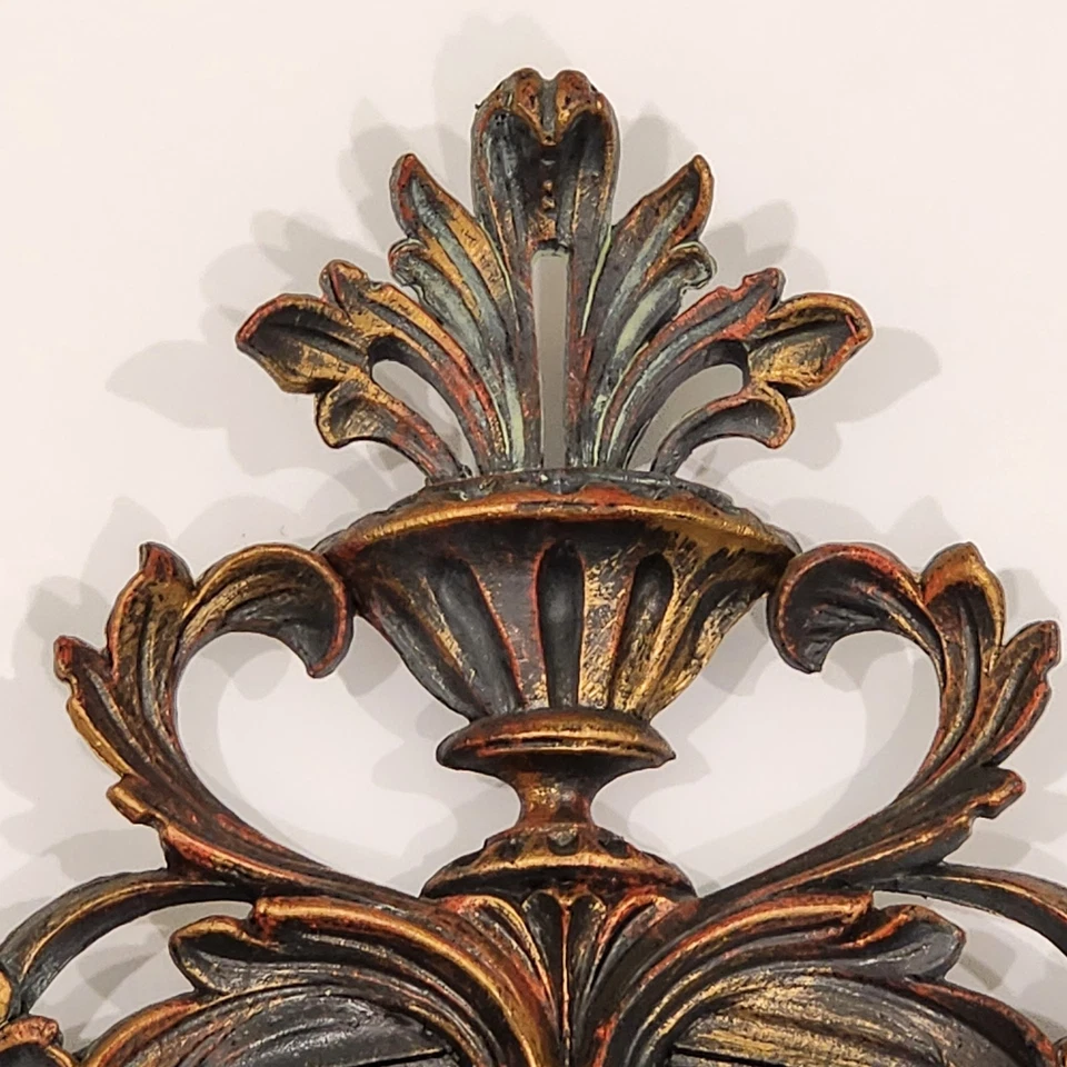 Vintage Italian EuroMarchi Hand Painted Ornate Framed Accent Mirror 22"H x 13"W - Image 3 of 4